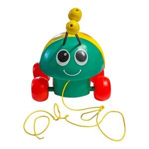 Vintage Fisher-Price Lady Bug Pull Toy #695 1982